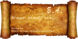 Breyer Atanázia névjegykártya